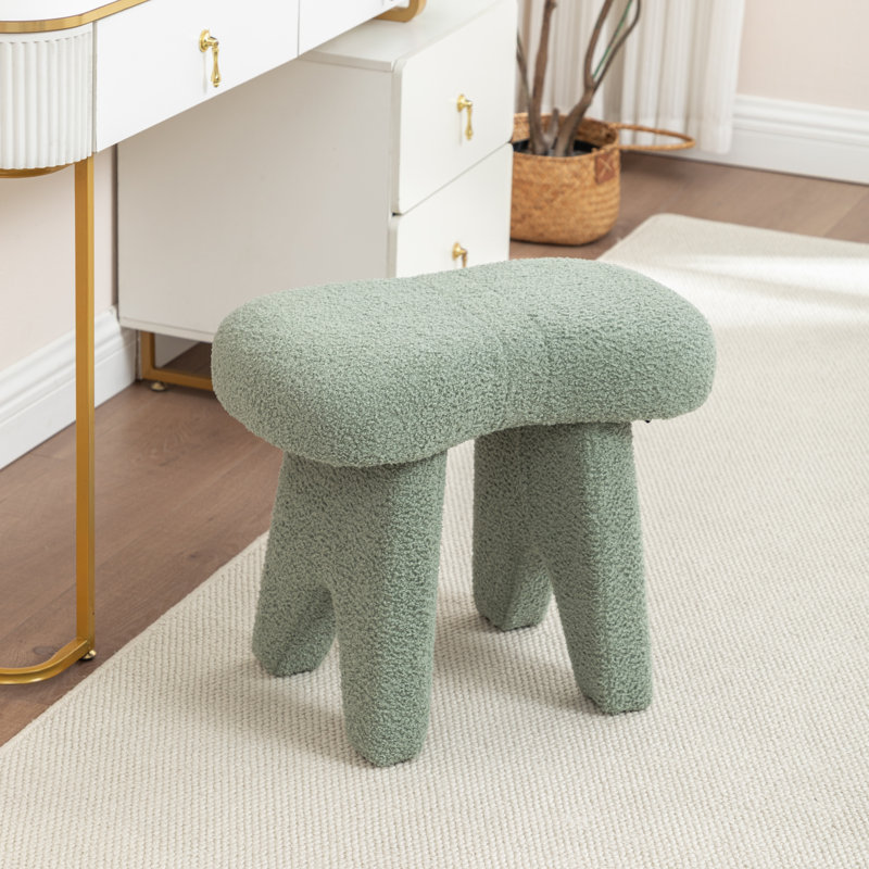 Fauteuil de maquillage en fausse fourrure, Vert