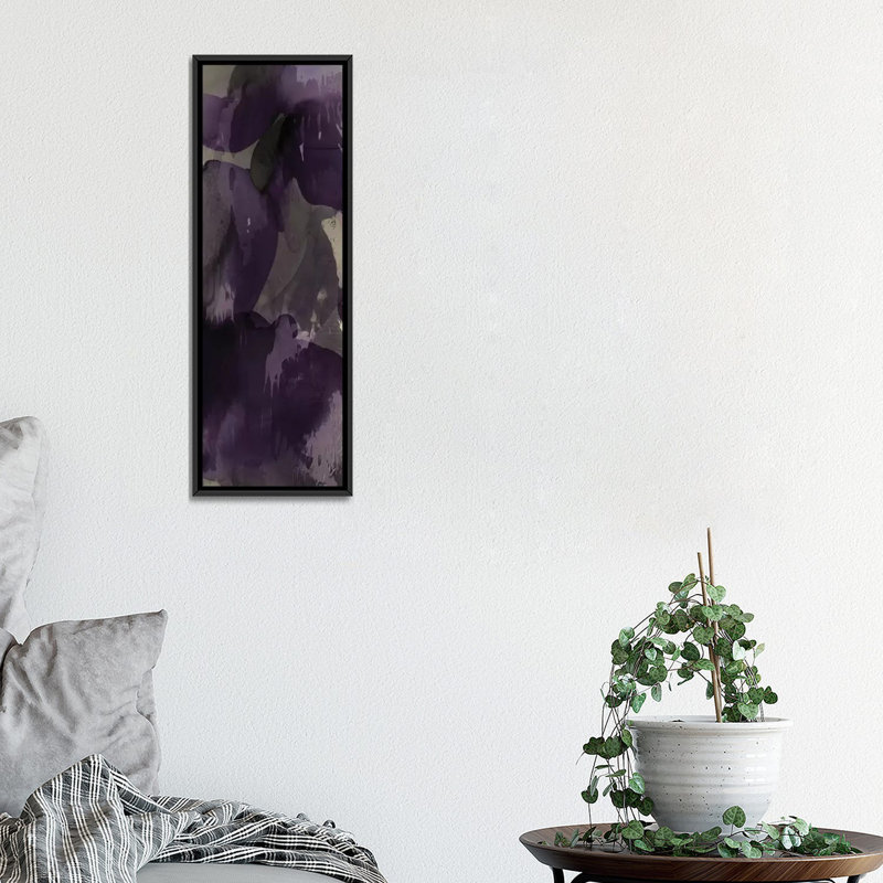 « cascade améthyste vertical i », impression sur toile, H 36 po x l 12 po x P 1,5 po, Toile avec cadre noir
