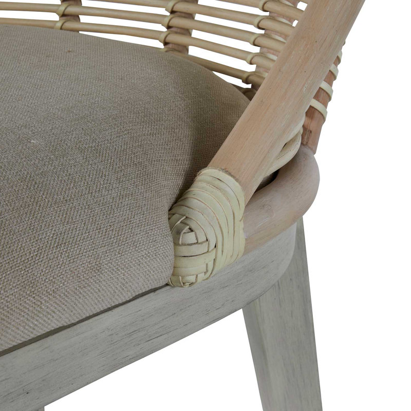 Hamlet Linen Slat Back Side Chair in Beige