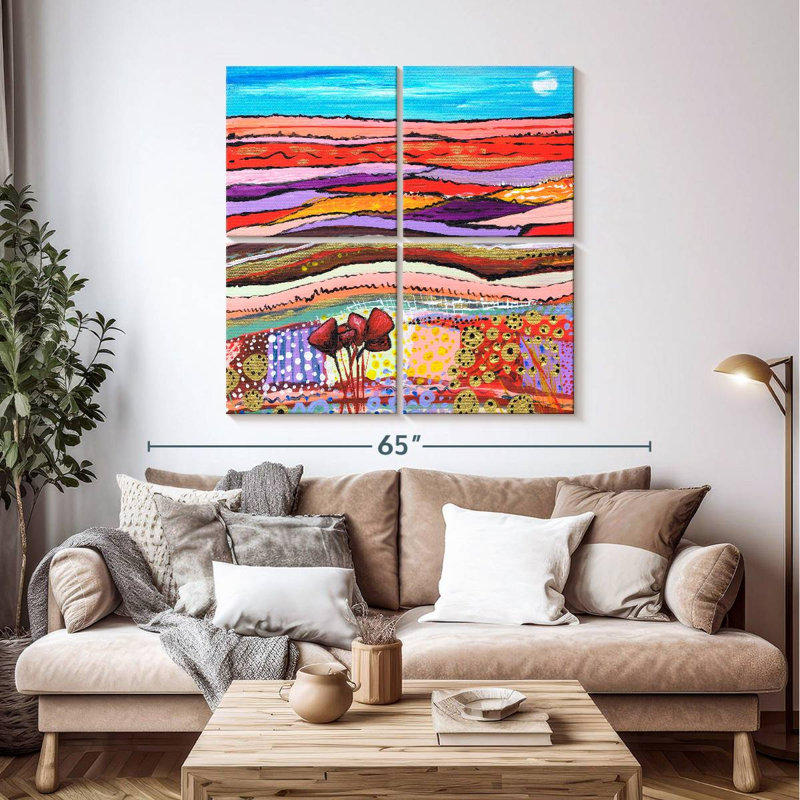 Tulips In A Field, 45" H x 45" W