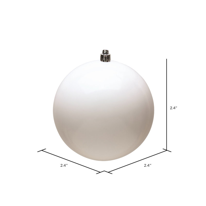 2" Shatterproof Bauble, White Shiny