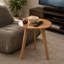 Table d'appoint ronde en chêne naturel, table de chevet 3 pieds en bois massif, petite table d'appoint minimaliste, table de chevet multifonctionnelle pour l'intérieur et la véranda