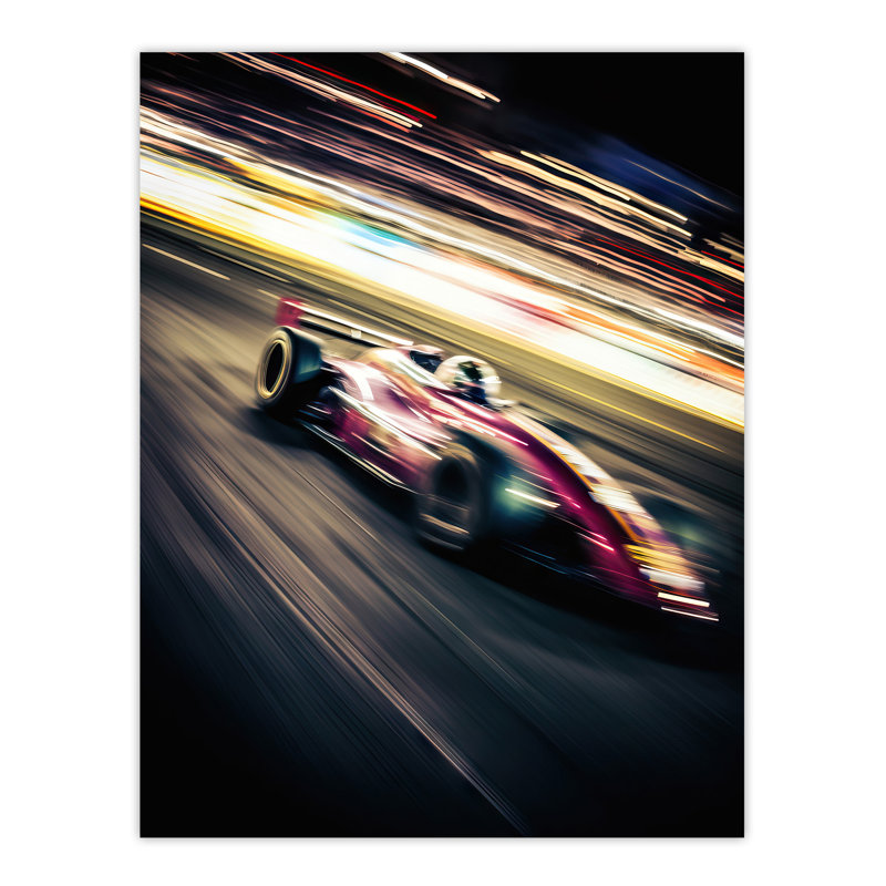 Wall Art Print Motorsport F1 F2 Speed Blur Photo Action Shot Racing Fan For Cave Poster