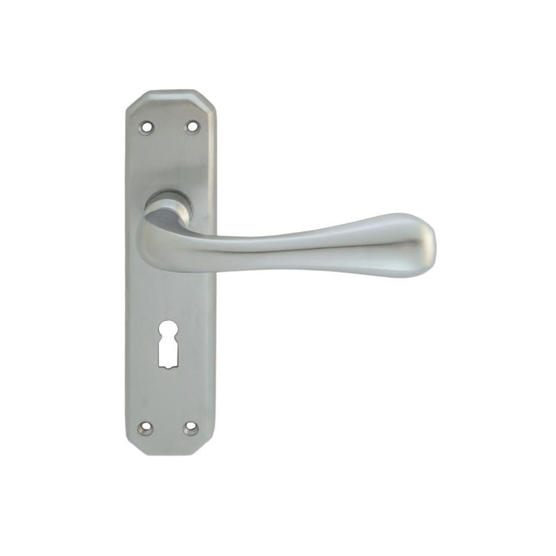 Eden Lock Door Handle, Satin Chrome