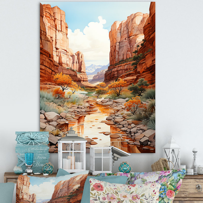 «Minimalisme Canyon Country Side I», reproduction sur toile, H 32 po x l 24 po x P 1 po, Toile tendue