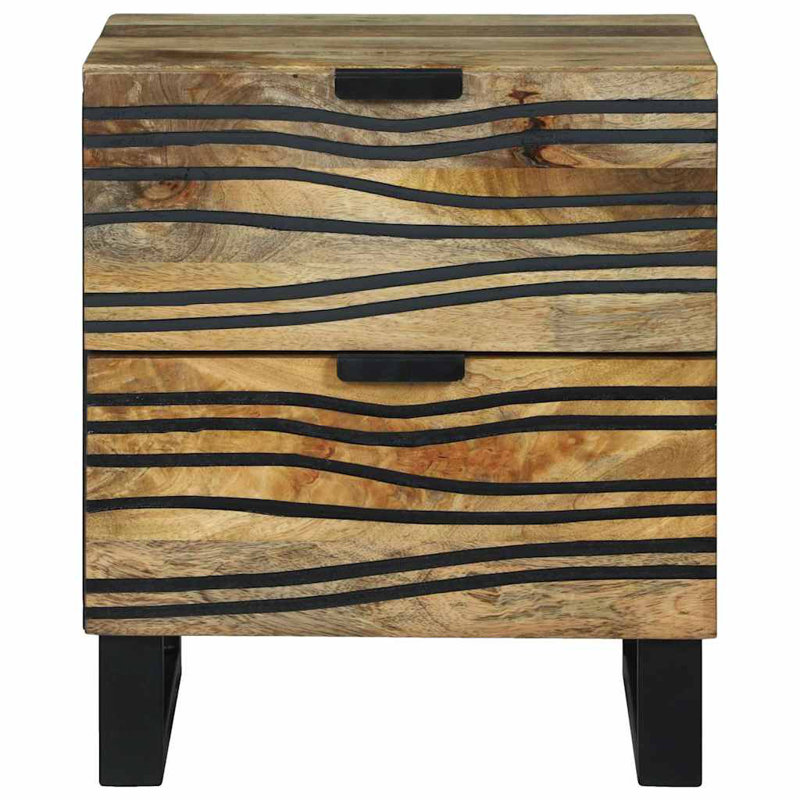 Bedside Cabinet 40 X 33 X 46 Cm Solid Mango Wood, Brown