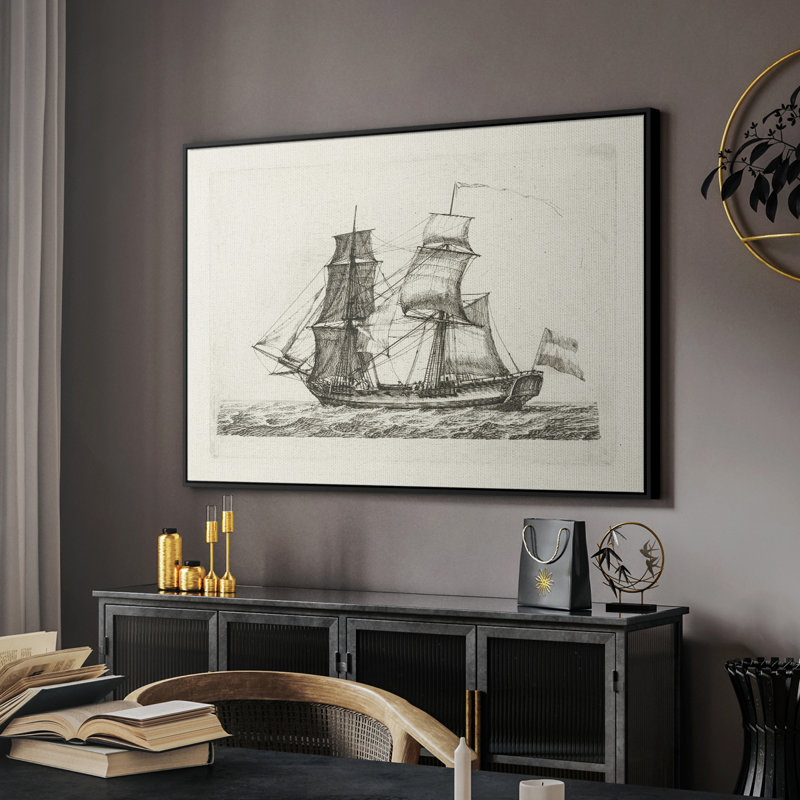 Croquis rétro-LX, H 17 po x l 25 po x P 2 po, Toile avec cadre flottant noir