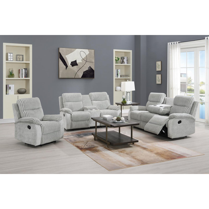 Canapé Motion - Causeuse Motion, 2 Pieces: Sofa, Loveseat, Black Corduroy