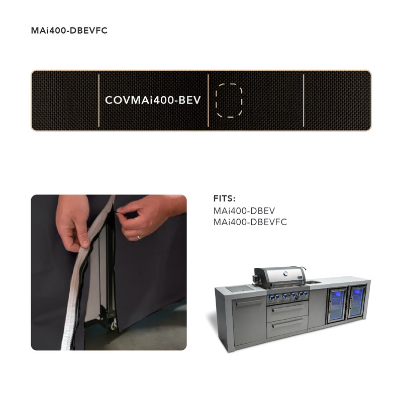 Mont Alpi Covmai400-bev Heavy Duty All Weather Water Resistant Grill Top Cover For Mai400-bev And Mai400-dbev Outdoor Island Stainless Steel Barbecue Gas Grill