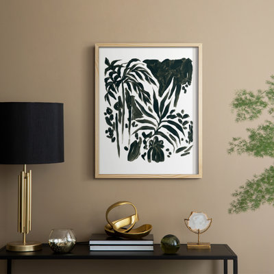 Encre Jungle II, reproduction encadrée - bois massif