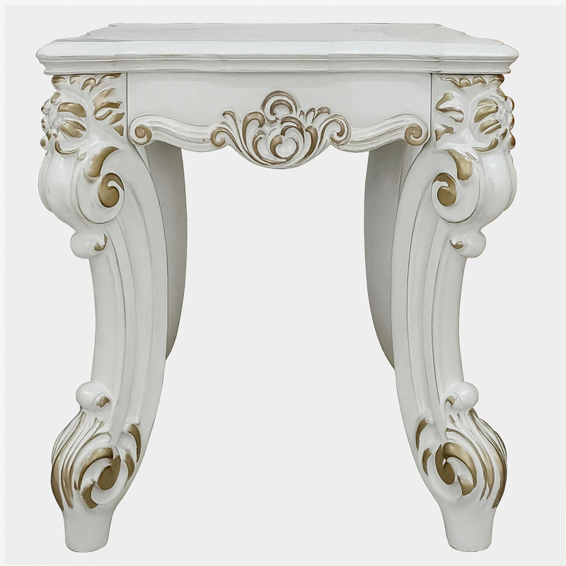 Antique Pearl Square End Table