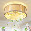 Ventilateur de plafond réversible à 6 vitesses avec abat-jour en rotin Reed pour le salon de la chambre à coucher-864281536