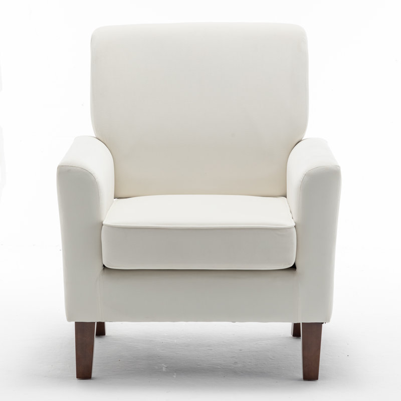 Zona Upholstered Armchair, Beige Polyester
