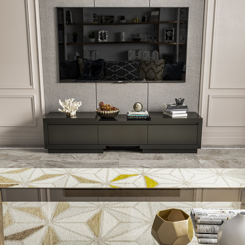 Bentlie TV Stand for TVs up to 88", Black