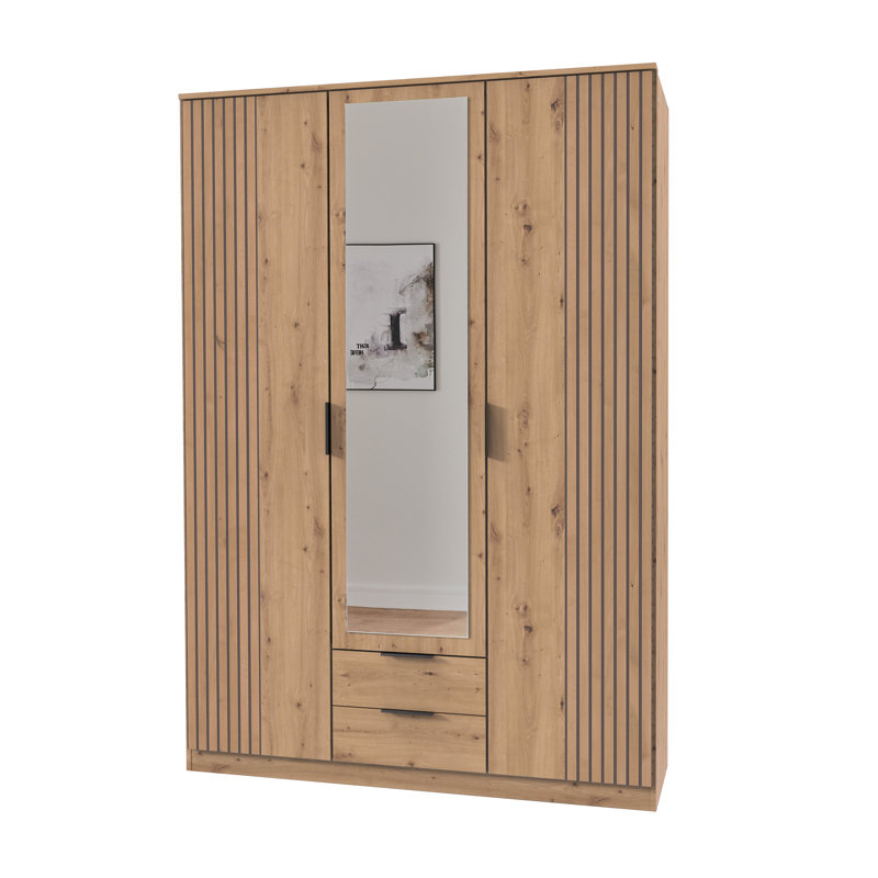 Nameer 3 Door Wardrobe, Oak