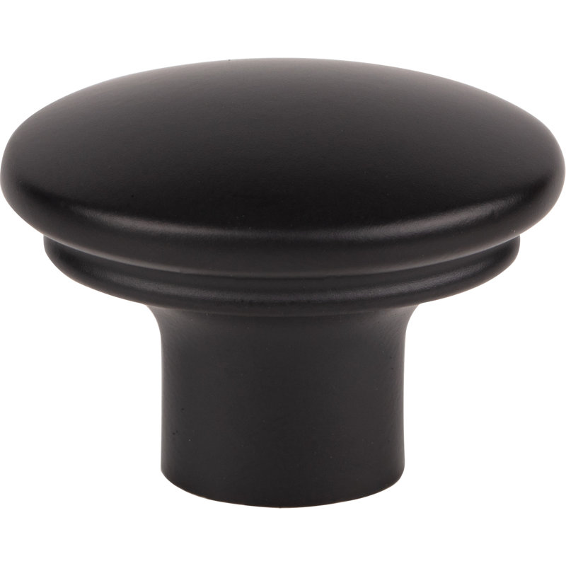 Julian 1 3/8" Length Oval Knob, Flat Black, 1 3/8" Length