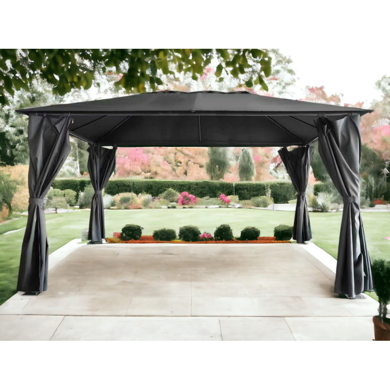 Titan 3Mx3m Galvanised Steel Gazebo Grey Complete, 250cm H x 300cm W x 300cm D
