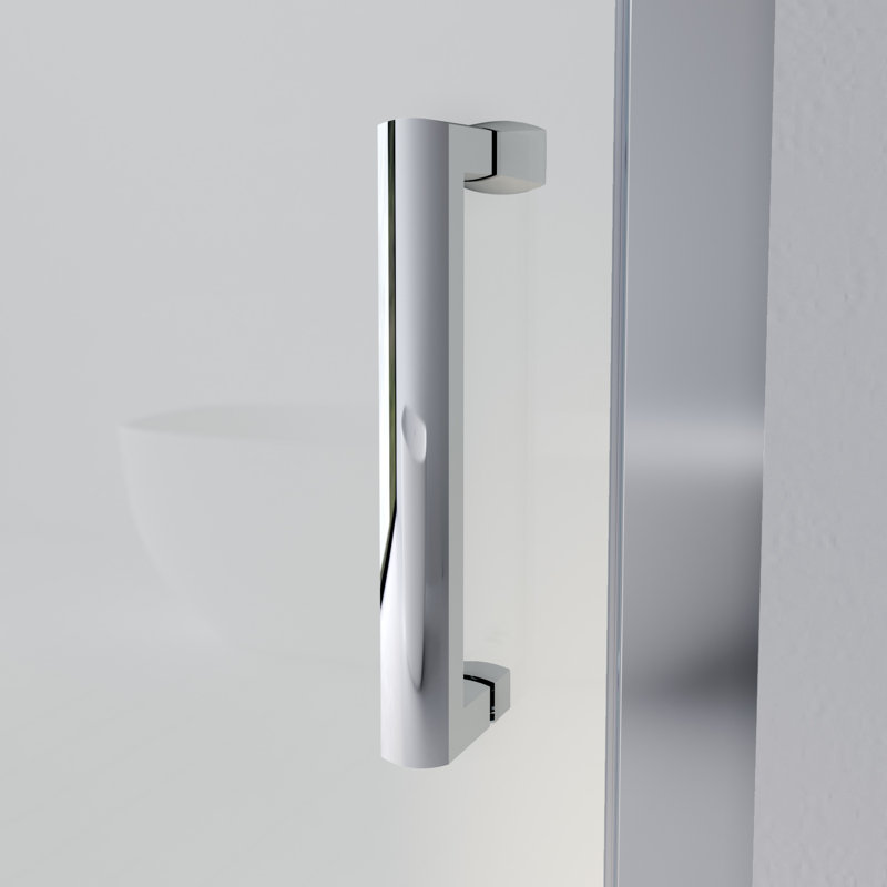 Cost-effective single sliding door shower room, Silver, 110", Black