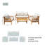 Ensemble de conversation d'extérieur 4 pièces en bois d'acacia avec coussins Dayo