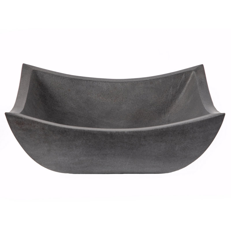 Lavabo de salle de bain vasque carré en pierre noire Honed
