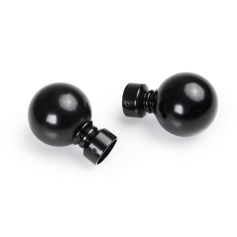 Altadena Adjustable Single Curtain Pole, 300cm W x 3cm D, Satin Black
