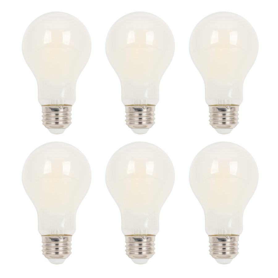 8-Watt (75-Watt Equivalent) Soft White A19 Dimmable Filament LED Light Bulb, Medium Base, 6 Pack Westinghouse Lighting