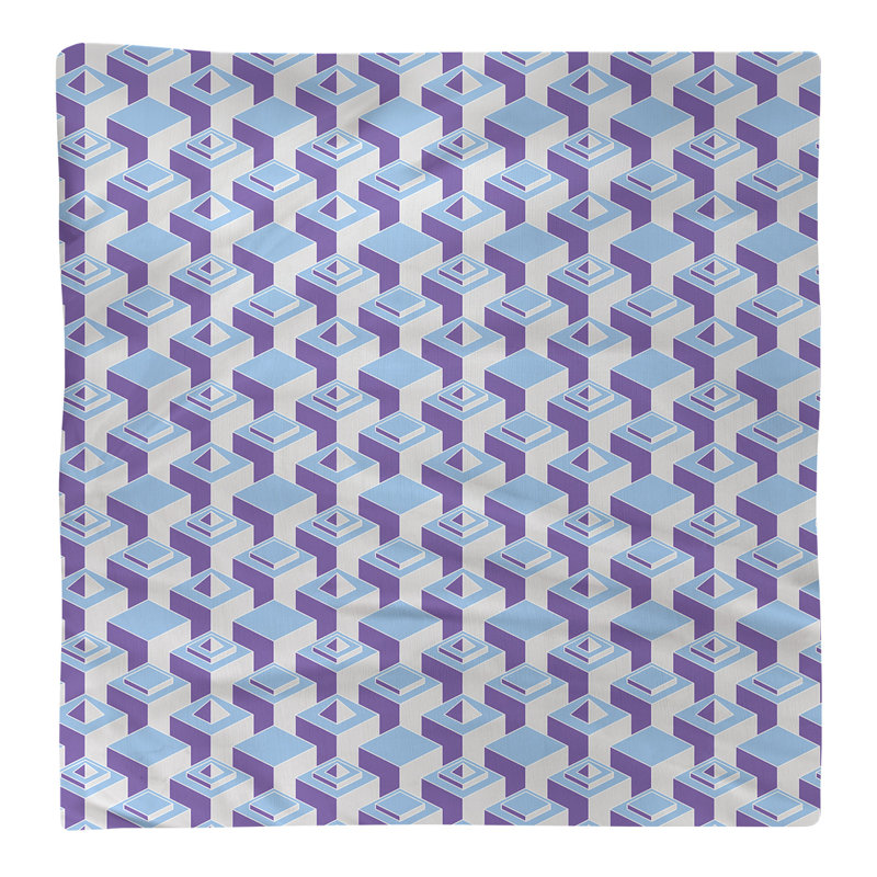 Serviette de table en coton à motif de gratte-ciels à deux couleurs, H 0,1 po x l 10 po x P 10 po, Sarcelle / Mauve