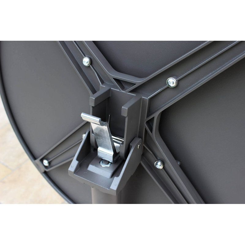 Acherman Round Metal Outdoor Dining Table , 60cm cm W 70cm cm D, Grey, 74cm H x 60cm L x 60cm W