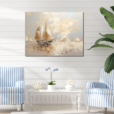 Voilier sur la mer, reproduction sur toile