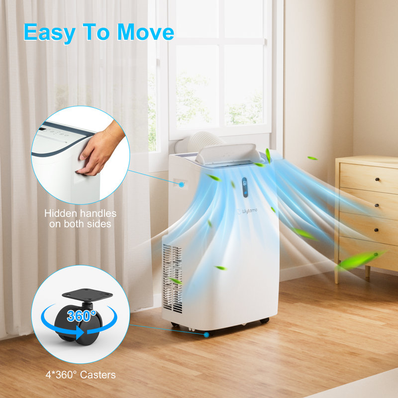 14,000 BTU White Portable Air Conditioner with Heater and Remote