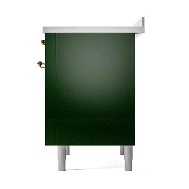 ILVE Nostalgie II Noblesse 36 in Induction Range, Emerald Green/Brass