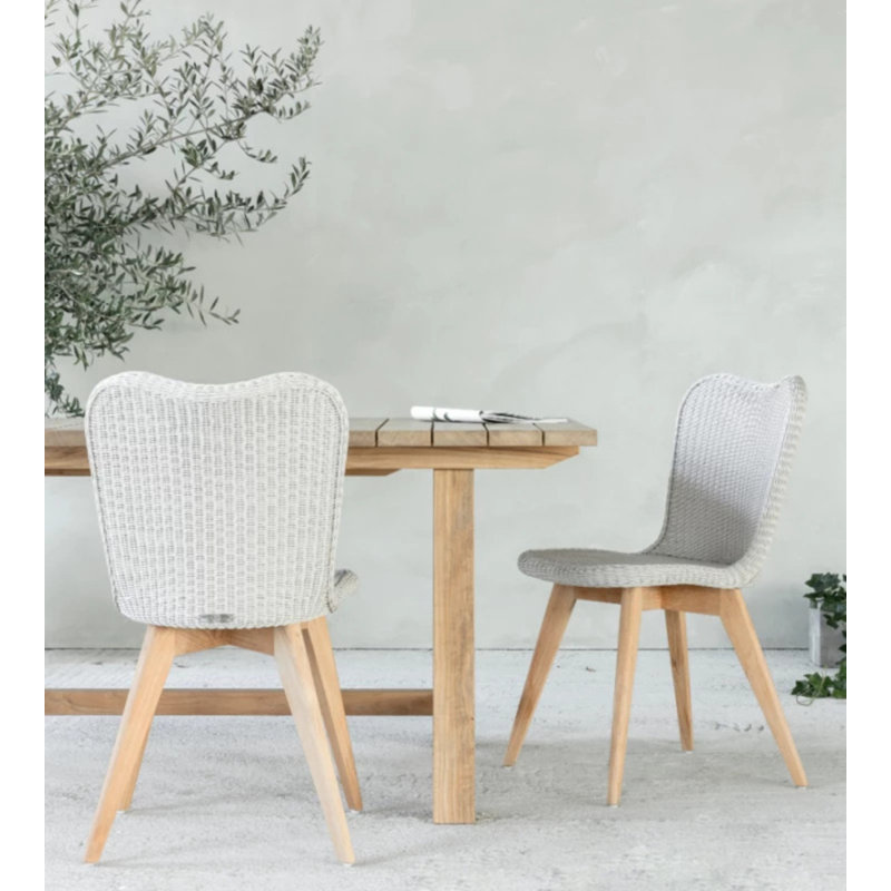 Lena Outdoor Dining Side Chair, Beige