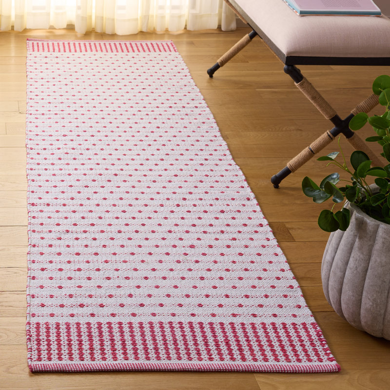 Aitken Flat Weave Cotton Geometric Rug, Runner 2'3" x 9'