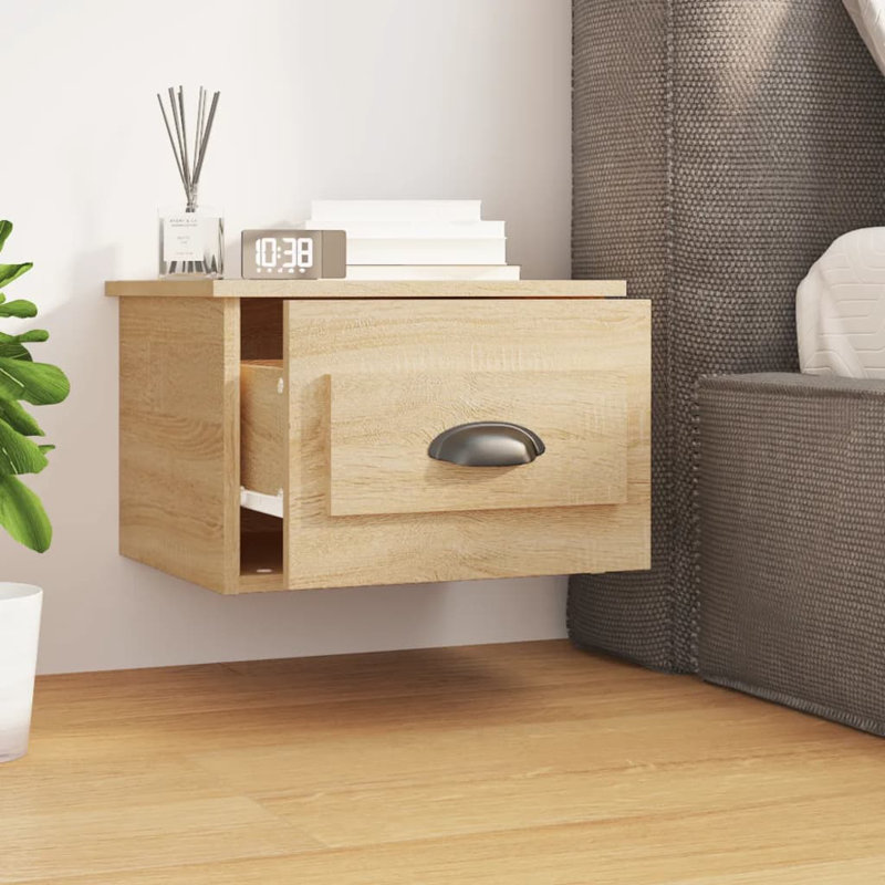 Lurette 41.5 cm W Bedside Table, Sonoma Oak, Set of 2