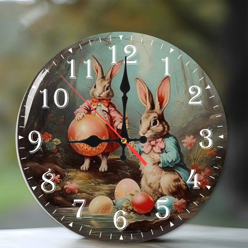 Horloge murale en bois 10 po, mouvement silencieux, à piles (piles AA non incluses), décor artistique, parfait pour les décorations