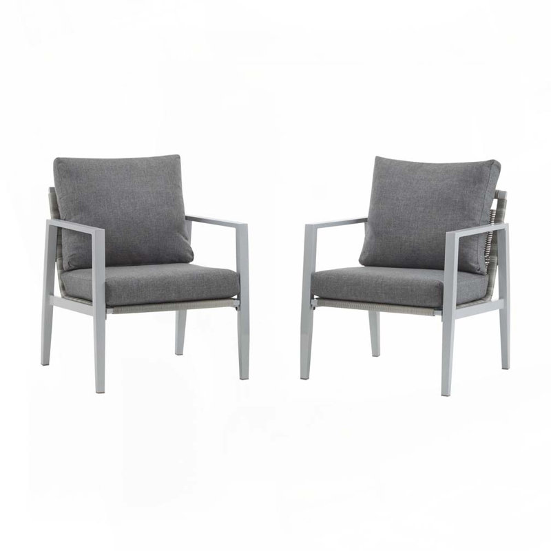 Chaise longue d'extérieur en aluminium avec corde élégante
