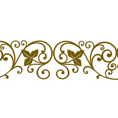 Peel And Stick Damask Golden Vines, Scrolls Self Adhesive Window Sticker Wallpaper Border, Roll 33 Ft X 4 In