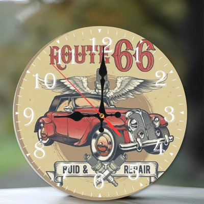 Horloge murale en bois 10 po, mouvement silencieux, à piles (piles AA non incluses), décor artistique, parfait pour les décorations