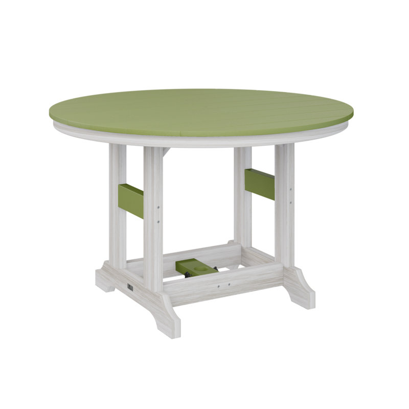 Garden Classic Outdoor Round Bar Table, Kiwi Green, Seashell