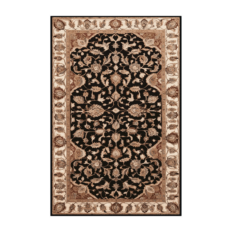 Machine Washable Persian Brown Area Rug, Rectangle 2' x 3'