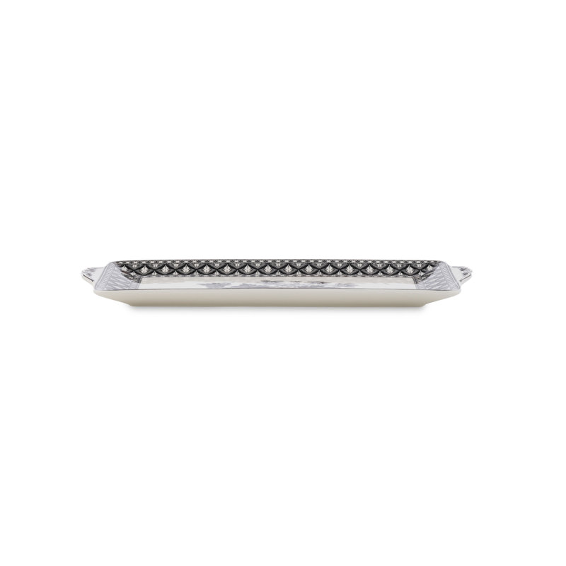 Gray Porcelain Rectangle Sandwich Tray, Oven Safe