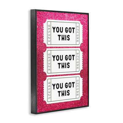 You Got This Pink Ticket Stubs Framed Giclee, design by Lettered and Lined