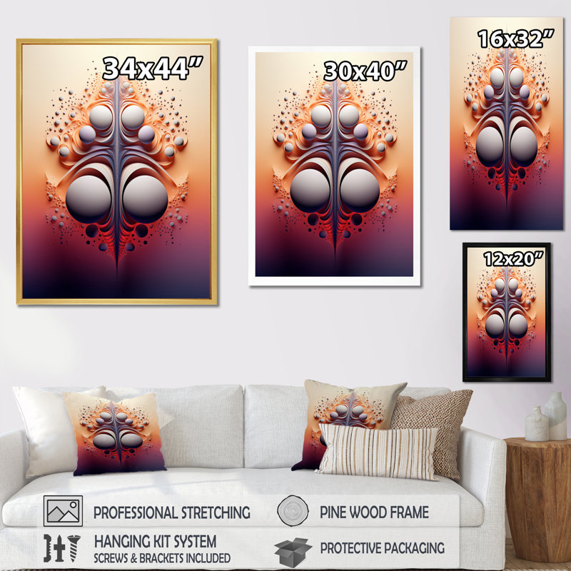Décoration murale multivers géométrique abstraite - formes abstraites, Cadre simple noir, H 40 po x l 30 po x P 1,5 po
