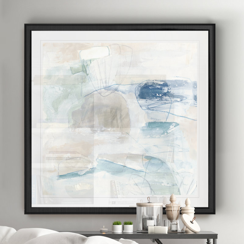 " Pebble Coast III ", Black Framed, 30.5" H x 30.5" W x 1.5" D