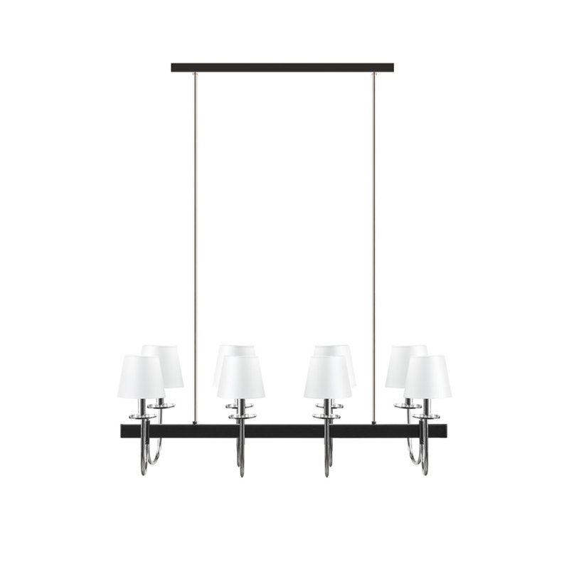 Lustre traditionnel 8 lumières avec abat-jour tambour