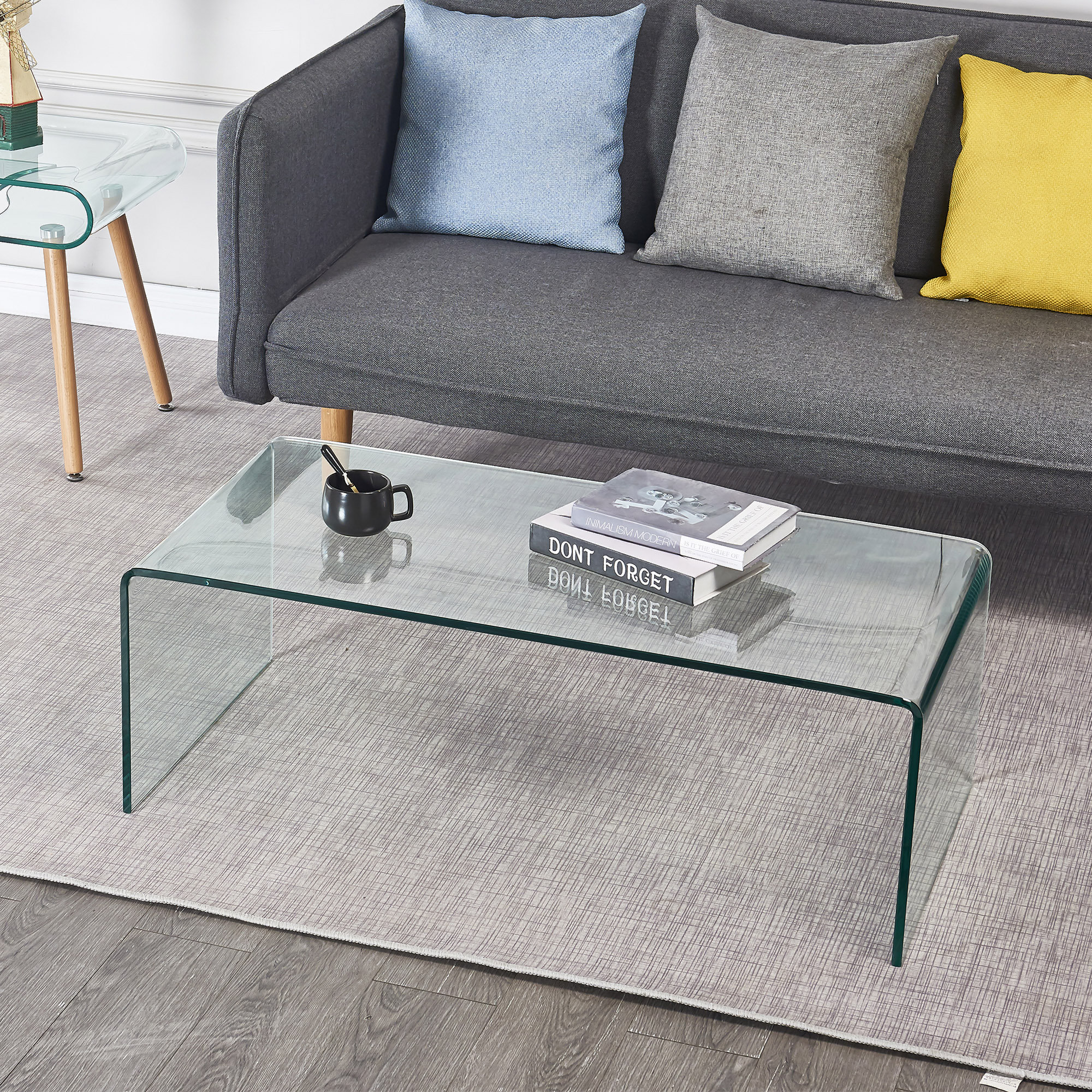 Wrought Studio??? Glass Coffee Table, Tempered Clear Glass Coffee Table