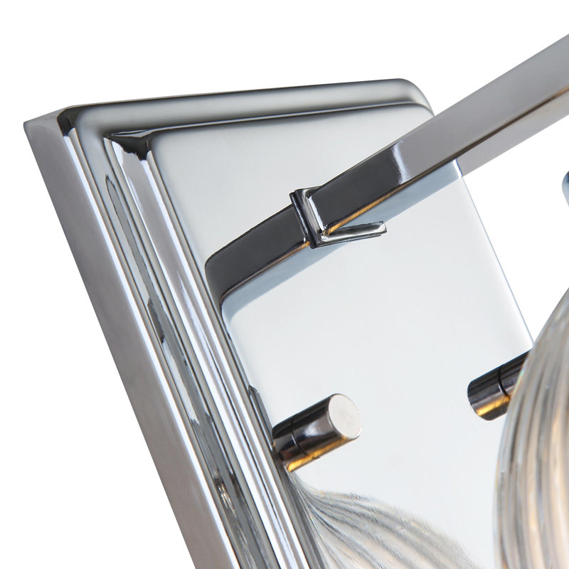Nella 1 Light Bath Vanity with Ribbed Clear Shade, Chrome