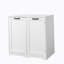 Armoire à linge avec portes et tablette, panier à linge inclinable, style autoportant, tablette réglable, blanc