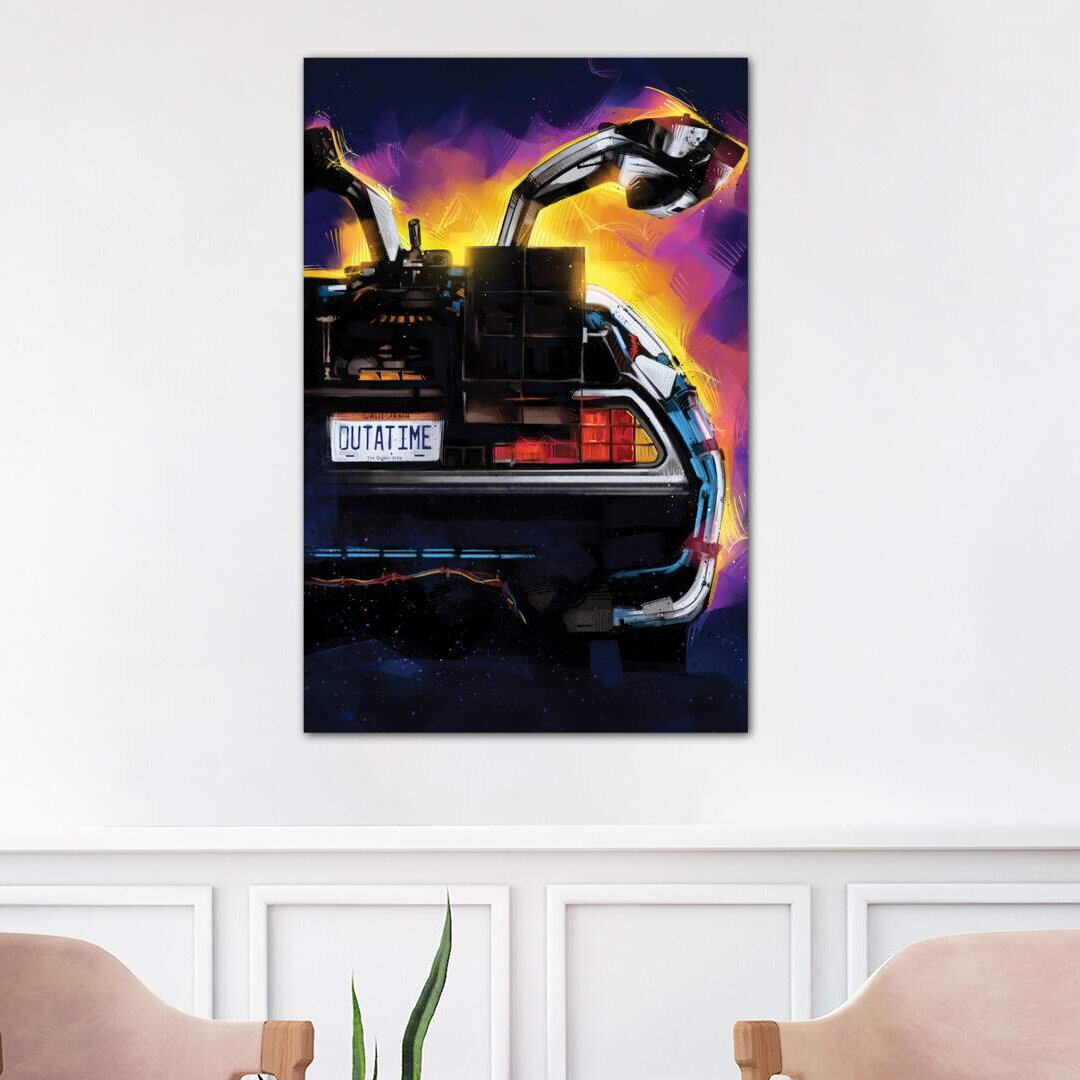 Leinwandbild - Grafikdruck „Delorean” von Nikita Abakumov