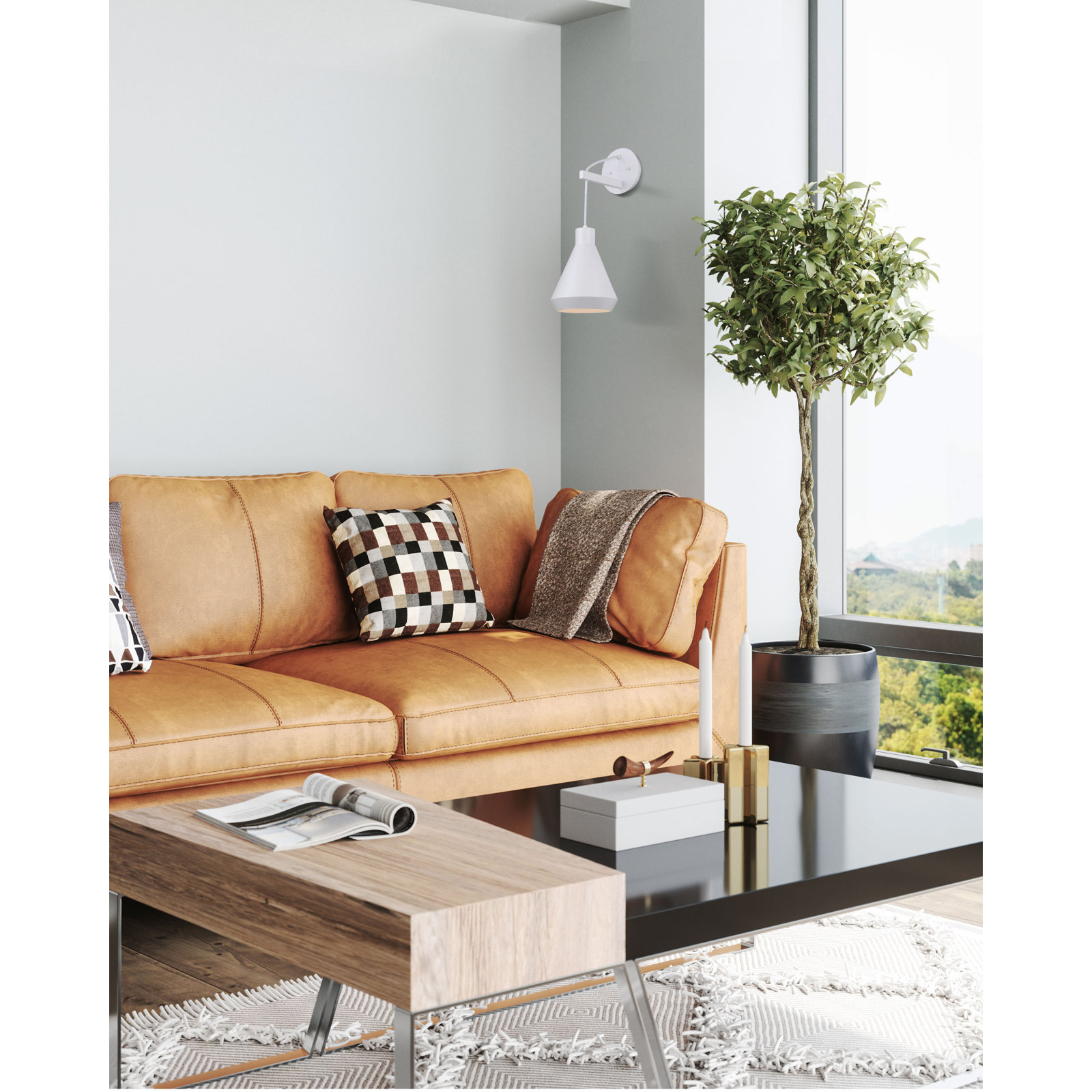 Bertie Single Light Dimmable Armed Sconce